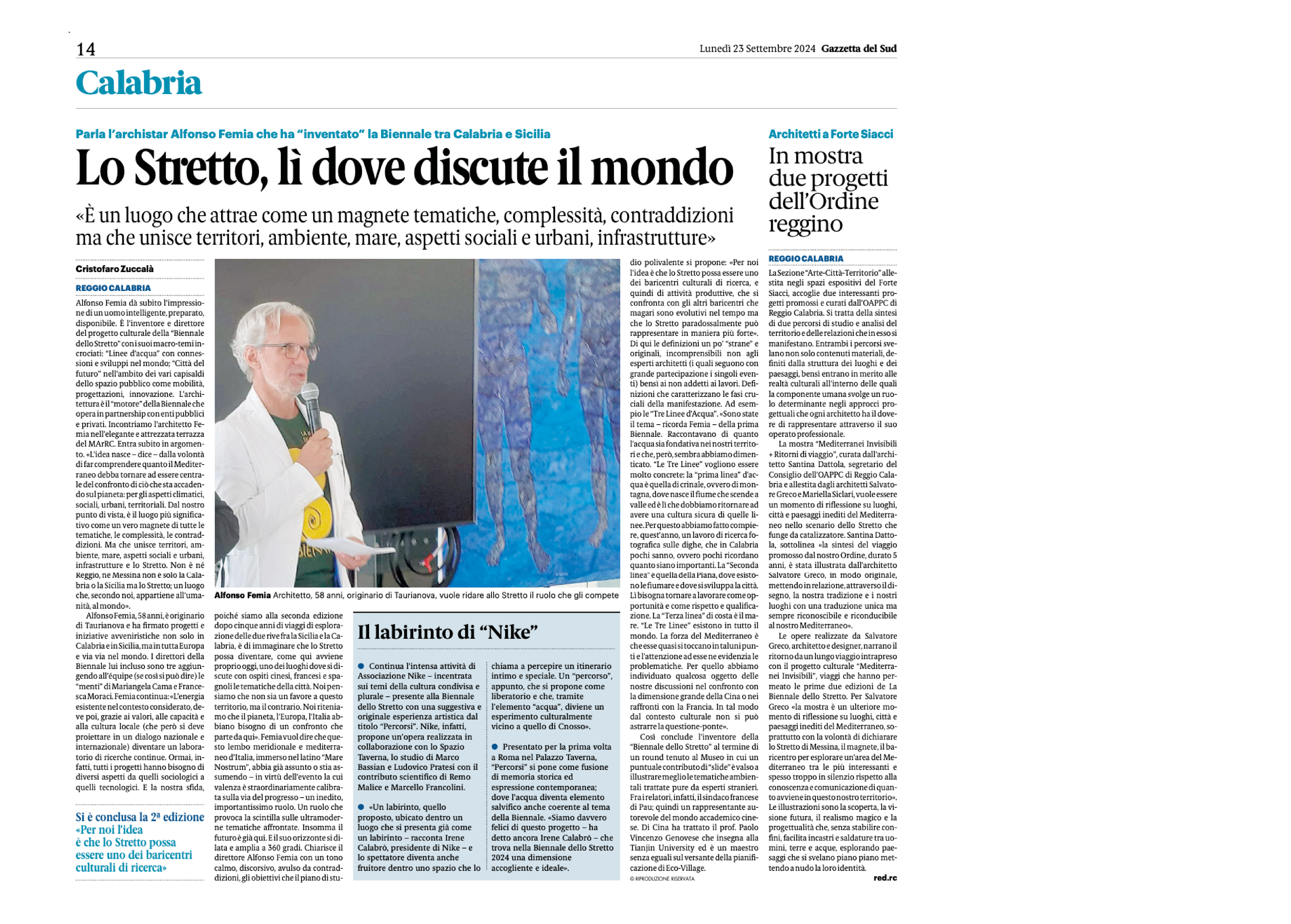 Gazzetta del Sud Reggio Calabria 23 Settembre 2024